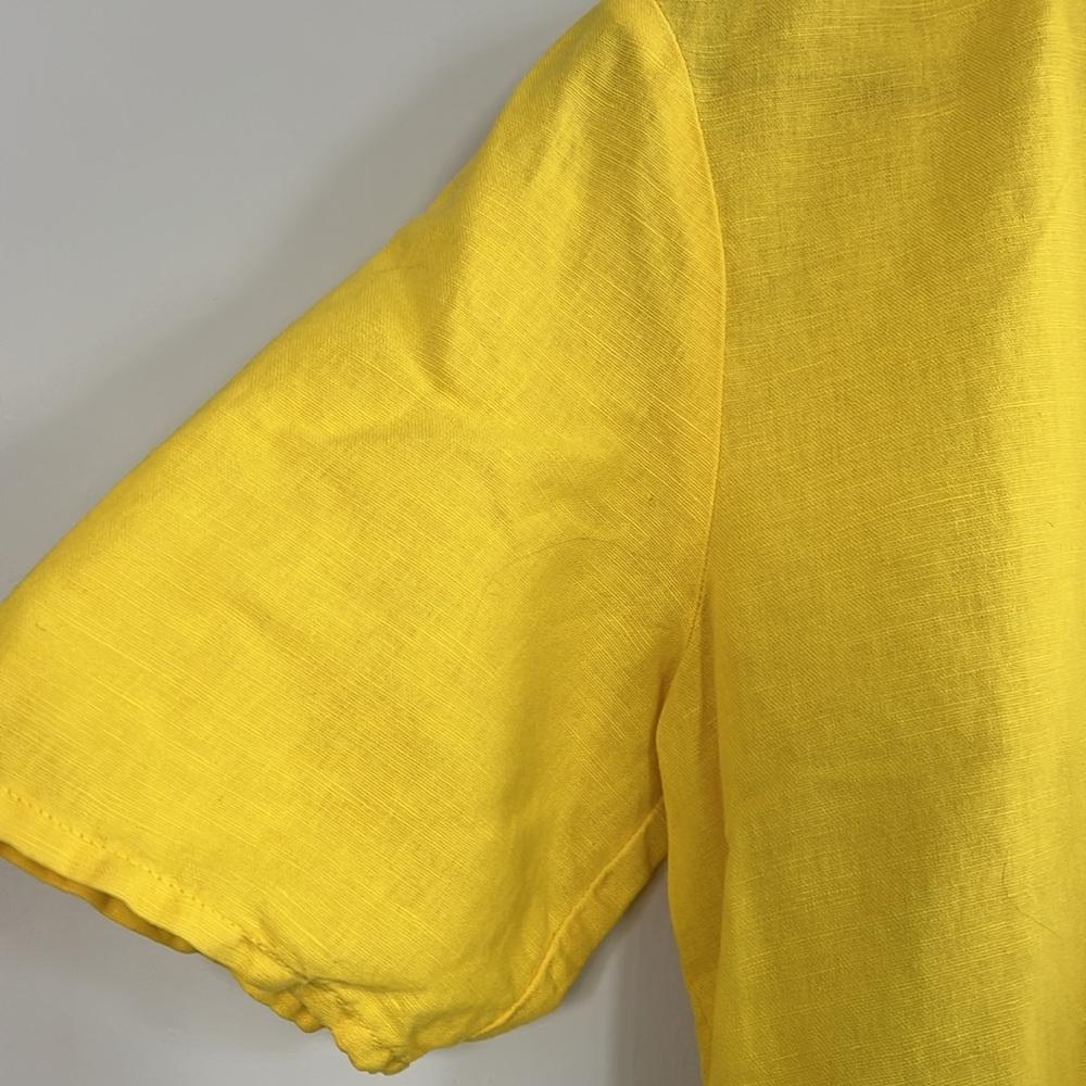 Zara Bright Yellow Ruffle Hem Babydoll Dress Size Medium - Picture 6 of 13